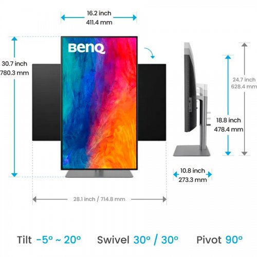 Купить Монитор BenQ 31.5" PD3225U (9H.LLYLA.TBE) Black - цена в Харькове, Киеве, Днепре, Одессе
в интернет-магазине Telemart фото