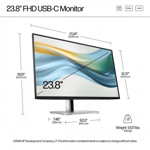 Купити Монітор HP 23.8" S5 Pro 524pu (9D9V7AA) Black - ціна в Києві, Львові, Вінниці, Хмельницькому, Франківську, Україні | інтернет-магазин TELEMART.UA фото