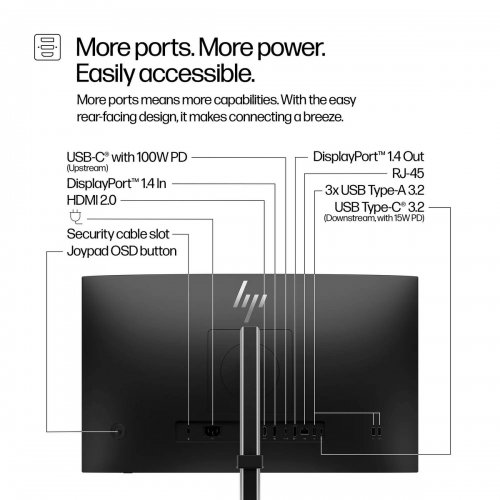 Купити Монітор HP 23.8" S5 Pro 524pu (9D9V7AA) Black - ціна в Києві, Львові, Вінниці, Хмельницькому, Франківську, Україні | інтернет-магазин TELEMART.UA фото