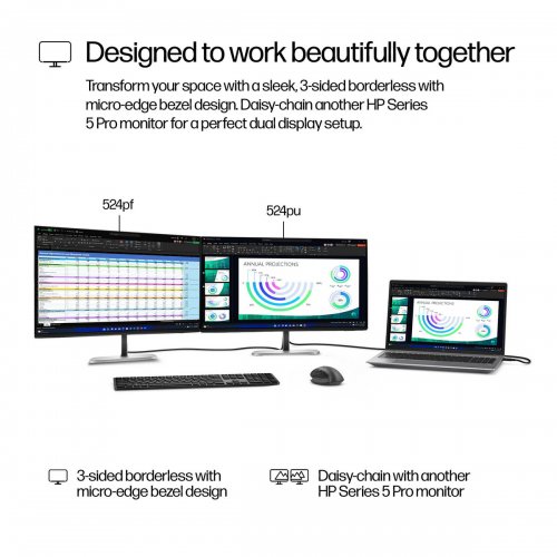Купити Монітор HP 23.8" S5 Pro 524pu (9D9V7AA) Black - ціна в Києві, Львові, Вінниці, Хмельницькому, Франківську, Україні | інтернет-магазин TELEMART.UA фото