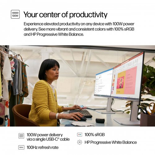 Купити Монітор HP 23.8" S5 Pro 524pu (9D9V7AA) Black - ціна в Києві, Львові, Вінниці, Хмельницькому, Франківську, Україні | інтернет-магазин TELEMART.UA фото