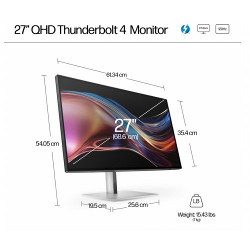 Купить Монитор HP 27" S7 Pro 727pu (8J9E6AA) Black/Silver - цена в Харькове, Киеве, Днепре, Одессе
в интернет-магазине Telemart фото