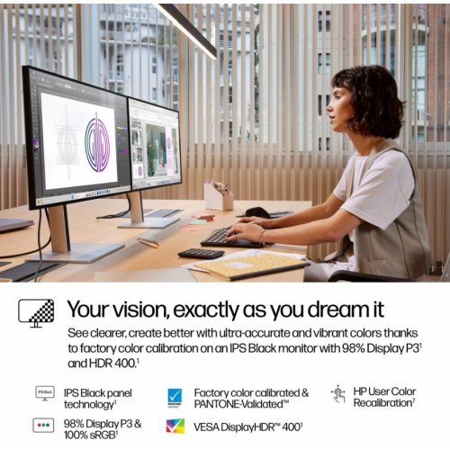 Купить Монитор HP 27" S7 Pro 727pu (8J9E6AA) Black/Silver - цена в Харькове, Киеве, Днепре, Одессе
в интернет-магазине Telemart фото