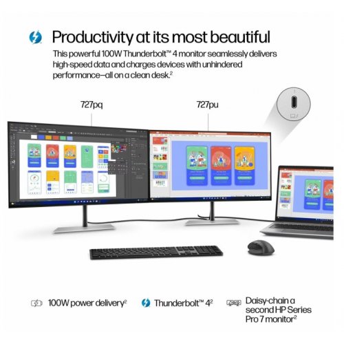 Купить Монитор HP 27" S7 Pro 727pu (8J9E6AA) Black/Silver - цена в Харькове, Киеве, Днепре, Одессе
в интернет-магазине Telemart фото