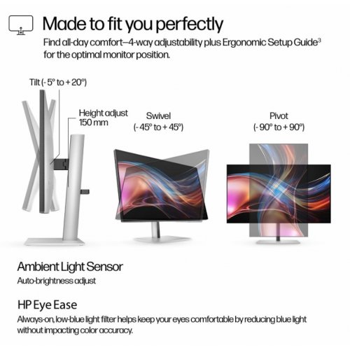 Купить Монитор HP 27" S7 Pro 727pu (8J9E6AA) Black/Silver - цена в Харькове, Киеве, Днепре, Одессе
в интернет-магазине Telemart фото