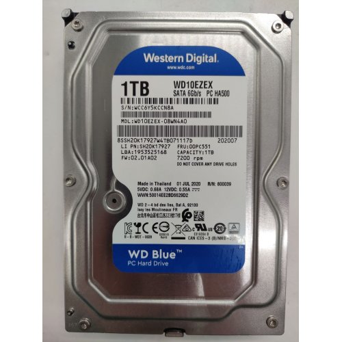 Жорсткий диск Western Digital Blue 1TB 64MB 3.5" (WD10EZEX) (Відновлено продавцем, 765223) купити з перевіркою сумісності: огляд, характеристики, ціна у Києві, Львові, Вінниці, Хмельницькому, Івано-Франківську, Україні | інтернет-магазин TELEMART.UA фото