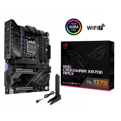 Купить Материнская плата Asus ROG CROSSHAIR X870E APEX (sAM5, AMD X870E) с проверкой совместимости: обзор, характеристики, цена в Киеве, Днепре, Одессе, Харькове, Украине | интернет-магазин TELEMART.UA фото