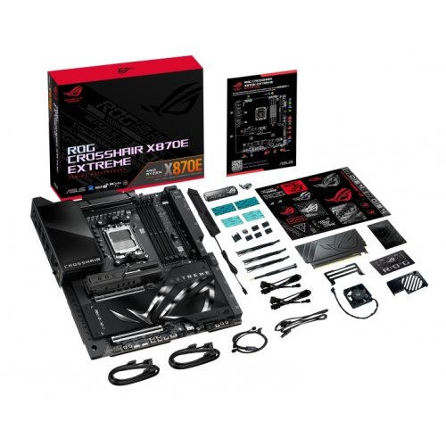 Купить Материнская плата Asus ROG CROSSHAIR X870E EXTREME (sAM5, AMD X870E) с проверкой совместимости: обзор, характеристики, цена в Киеве, Днепре, Одессе, Харькове, Украине | интернет-магазин TELEMART.UA фото
