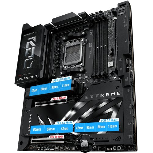 Купить Материнская плата Asus ROG CROSSHAIR X870E EXTREME (sAM5, AMD X870E) с проверкой совместимости: обзор, характеристики, цена в Киеве, Днепре, Одессе, Харькове, Украине | интернет-магазин TELEMART.UA фото