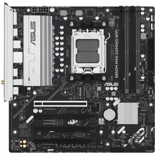 Купить Материнская плата Asus B850M MAX GAMING WIFI (sAM5, AMD B850) с проверкой совместимости: обзор, характеристики, цена в Киеве, Днепре, Одессе, Харькове, Украине | интернет-магазин TELEMART.UA фото