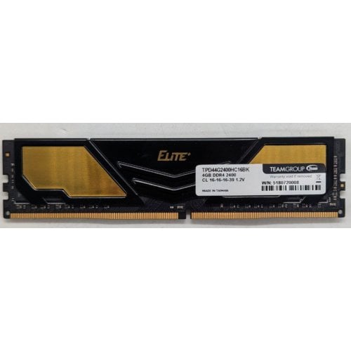 Озп Team Group Elite Plus DDR4 4Gb PC4-2400 (TPD44G2400HC16BK) (Відновлено продавцем, 765319) купити з перевіркою сумісності: огляд, характеристики, ціна у Києві, Львові, Вінниці, Хмельницькому, Івано-Франківську, Україні | інтернет-магазин TELEMART.UA фото
