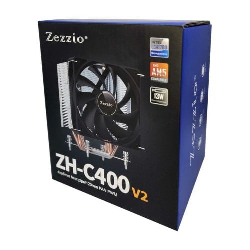 Уцінка кулер Zezzio ZH-C400 V2 Black (Сліди використання, 765380) купити з перевіркою сумісності: огляд, характеристики, ціна у Києві, Львові, Вінниці, Хмельницькому, Івано-Франківську, Україні | інтернет-магазин TELEMART.UA фото