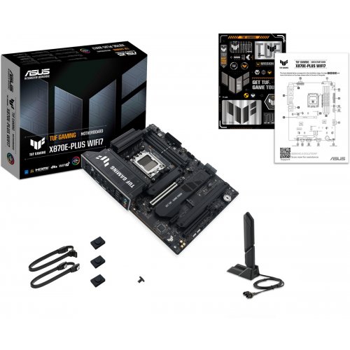 Материнська плата Asus TUF GAMING X870E-PLUS WIFI7 (sAM5, AMD X870) купити з перевіркою сумісності: огляд, характеристики, ціна у Києві, Львові, Вінниці, Хмельницькому, Івано-Франківську, Україні | інтернет-магазин TELEMART.UA фото