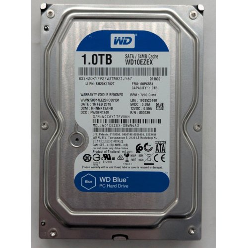 Жорсткий диск Western Digital Blue 1TB 64MB 3.5" (WD10EZEX) (Відновлено продавцем, 765538) купити з перевіркою сумісності: огляд, характеристики, ціна у Києві, Львові, Вінниці, Хмельницькому, Івано-Франківську, Україні | інтернет-магазин TELEMART.UA фото