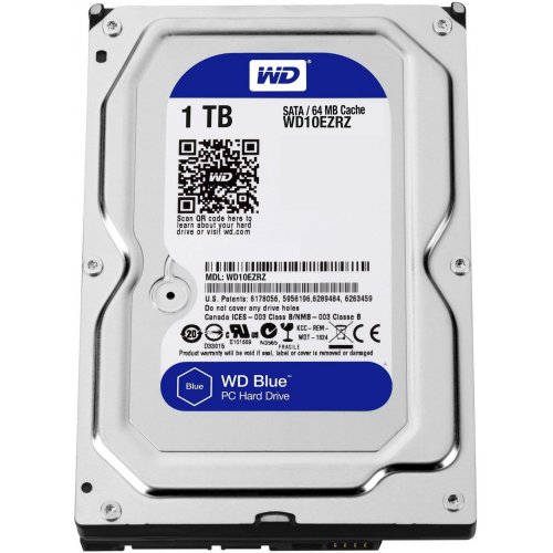 Жорсткий диск Western Digital Blue 1TB 64MB 3.5" (WD10EZRZ) (Відновлено продавцем, 765545) купити з перевіркою сумісності: огляд, характеристики, ціна у Києві, Львові, Вінниці, Хмельницькому, Івано-Франківську, Україні | інтернет-магазин TELEMART.UA фото