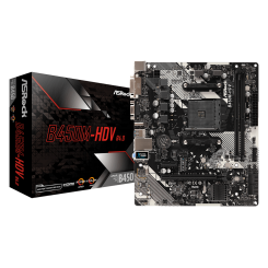 Уценка материнская плата AsRock B450M-HDV R4.0 (sAM4, AMD B450) (Повреждена упаковка, 765600)
