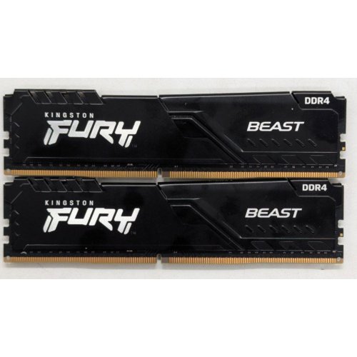 Озп Kingston DDR4 16GB (2x8GB) 3200Mhz FURY Beast Black (KF432C16BBK2/16) (Відновлено продавцем, 765621) купити з перевіркою сумісності: огляд, характеристики, ціна у Києві, Львові, Вінниці, Хмельницькому, Івано-Франківську, Україні | інтернет-магазин TELEMART.UA фото
