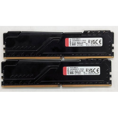 Озп Kingston DDR4 16GB (2x8GB) 3200Mhz FURY Beast Black (KF432C16BBK2/16) (Відновлено продавцем, 765621) купити з перевіркою сумісності: огляд, характеристики, ціна у Києві, Львові, Вінниці, Хмельницькому, Івано-Франківську, Україні | інтернет-магазин TELEMART.UA фото