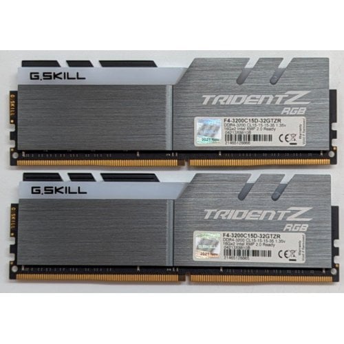 Озп G.Skill DDR4 32GB (2x16GB) 3200Mhz Trident Z RGB (F4-3200C15D-32GTZR) (Відновлено продавцем, 765767) купити з перевіркою сумісності: огляд, характеристики, ціна у Києві, Львові, Вінниці, Хмельницькому, Івано-Франківську, Україні | інтернет-магазин TELEMART.UA фото