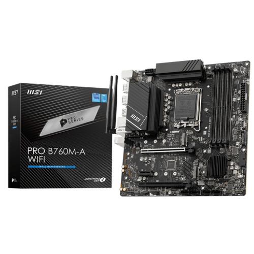 Материнська плата MSI PRO B760M-A WIFI (s1700, Intel B760) (Відновлено продавцем, 765780) купити з перевіркою сумісності: огляд, характеристики, ціна у Києві, Львові, Вінниці, Хмельницькому, Івано-Франківську, Україні | інтернет-магазин TELEMART.UA фото