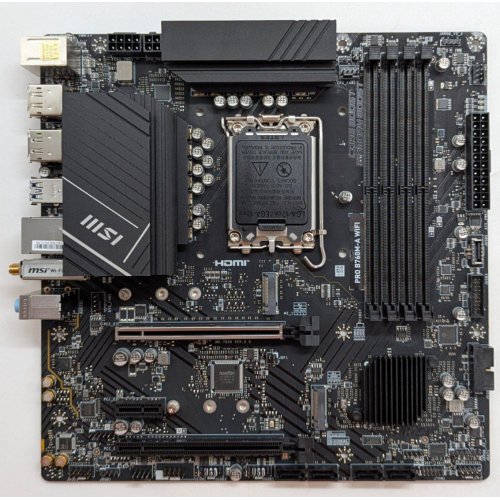 Материнська плата MSI PRO B760M-A WIFI (s1700, Intel B760) (Відновлено продавцем, 765780) купити з перевіркою сумісності: огляд, характеристики, ціна у Києві, Львові, Вінниці, Хмельницькому, Івано-Франківську, Україні | інтернет-магазин TELEMART.UA фото