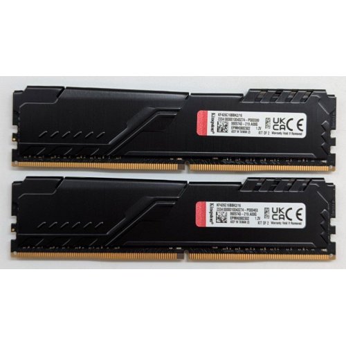 Купить Озу Kingston DDR4 16GB (2x8GB) 2666Mhz FURY Beast Black (KF426C16BBK2/16) (Восстановлено продавцом, 765861) с проверкой совместимости: обзор, характеристики, цена в Киеве, Днепре, Одессе, Харькове, Украине | интернет-магазин TELEMART.UA фото