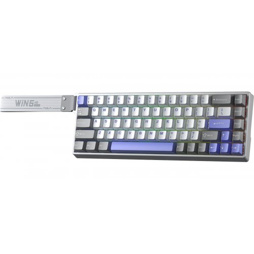 Фото Клавіатура AULA WIN68 HE Max Magnetic Switch (6978080504081) Grey/White/Purple