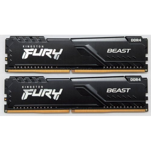 Озп Kingston DDR4 16GB (2x8GB) 3200Mhz FURY Beast Black (KF432C16BBK2/16) (Відновлено продавцем, 766177) купити з перевіркою сумісності: огляд, характеристики, ціна у Києві, Львові, Вінниці, Хмельницькому, Івано-Франківську, Україні | інтернет-магазин TELEMART.UA фото