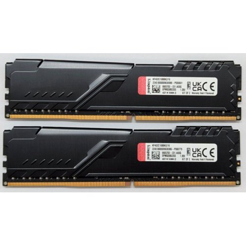 Озп Kingston DDR4 16GB (2x8GB) 3200Mhz FURY Beast Black (KF432C16BBK2/16) (Відновлено продавцем, 766177) купити з перевіркою сумісності: огляд, характеристики, ціна у Києві, Львові, Вінниці, Хмельницькому, Івано-Франківську, Україні | інтернет-магазин TELEMART.UA фото
