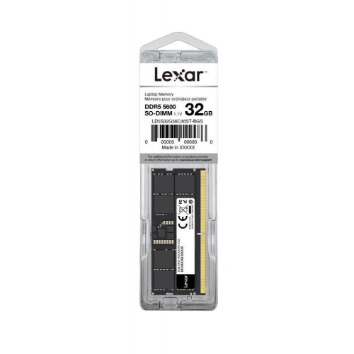 ОЗП Lexar SODIMM DDR5 32GB 5600Mhz (LD5S32G56C46ST-BGS) купити з перевіркою сумісності: огляд, характеристики, ціна у Києві, Львові, Вінниці, Хмельницькому, Івано-Франківську, Україні | інтернет-магазин TELEMART.UA фото