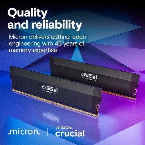 Купить ОЗУ Crucial DDR5 16GB 6400Mhz Pro Overclocking (CP16G64C38U5B) с проверкой совместимости: обзор, характеристики, цена в Киеве, Днепре, Одессе, Харькове, Украине | интернет-магазин TELEMART.UA фото