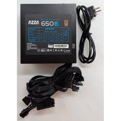 Блок живлення Azza 650W (PSAZ-650W) (Відновлено продавцем, 766372) купити з перевіркою сумісності: огляд, характеристики, ціна у Києві, Львові, Вінниці, Хмельницькому, Івано-Франківську, Україні | інтернет-магазин TELEMART.UA фото