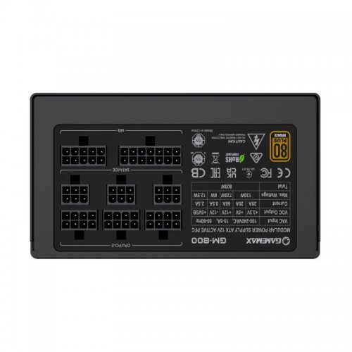Купить Блок питания GAMEMAX GM-800 Modular 800W Black с проверкой совместимости: обзор, характеристики, цена в Киеве, Днепре, Одессе, Харькове, Украине | интернет-магазин TELEMART.UA фото