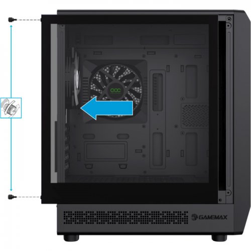 Корпус GAMEMAX Forge COC Tempered Glass без БЖ Black купити з перевіркою сумісності: огляд, характеристики, ціна у Києві, Львові, Вінниці, Хмельницькому, Івано-Франківську, Україні | інтернет-магазин TELEMART.UA фото