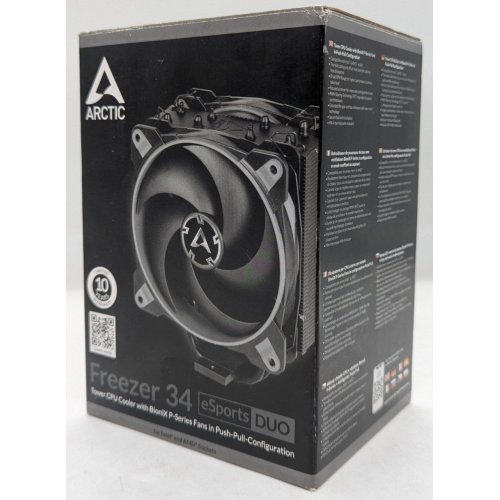 Кулер Arctic Freezer 34 eSports DUO (ACFRE00075A) Grey (Відновлено продавцем, 766423) купити з перевіркою сумісності: огляд, характеристики, ціна у Києві, Львові, Вінниці, Хмельницькому, Івано-Франківську, Україні | інтернет-магазин TELEMART.UA фото