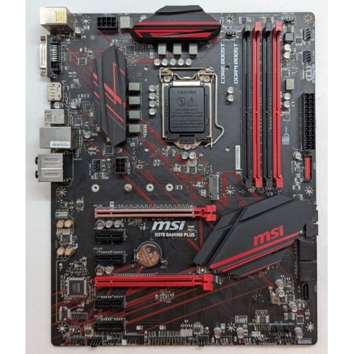 Материнська плата MSI H370 GAMING PLUS (s1151-v2, Intel H370) (Відновлено продавцем, 766432) купити з перевіркою сумісності: огляд, характеристики, ціна у Києві, Львові, Вінниці, Хмельницькому, Івано-Франківську, Україні | інтернет-магазин TELEMART.UA фото