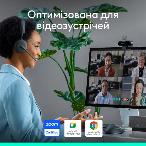 Купити Веб-камера Logitech Brio 4К (960-001718) Graphite - ціна в Києві, Львові, Вінниці, Хмельницькому, Франківську, Україні | інтернет-магазин TELEMART.UA фото