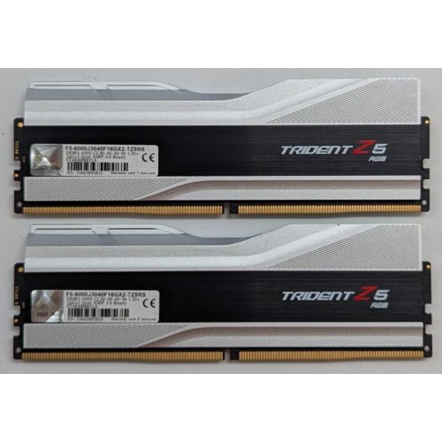 Купить Озу G.Skill DDR5 32GB (2x16GB) 6000Mhz Trident Z5 RGB Silver (F5-6000J3040F16GX2-TZ5RS) (Восстановлено продавцом, 766459) с проверкой совместимости: обзор, характеристики, цена в Киеве, Днепре, Одессе, Харькове, Украине | интернет-магазин TELEMART.UA фото
