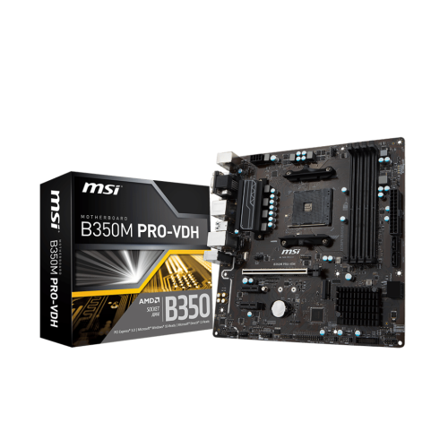 Материнська плата MSI B350M PRO-VDH (sAM4, AMD B350) (Відновлено продавцем, 766567) купити з перевіркою сумісності: огляд, характеристики, ціна у Києві, Львові, Вінниці, Хмельницькому, Івано-Франківську, Україні | інтернет-магазин TELEMART.UA фото