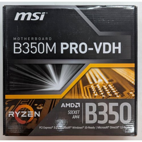 Материнська плата MSI B350M PRO-VDH (sAM4, AMD B350) (Відновлено продавцем, 766567) купити з перевіркою сумісності: огляд, характеристики, ціна у Києві, Львові, Вінниці, Хмельницькому, Івано-Франківську, Україні | інтернет-магазин TELEMART.UA фото