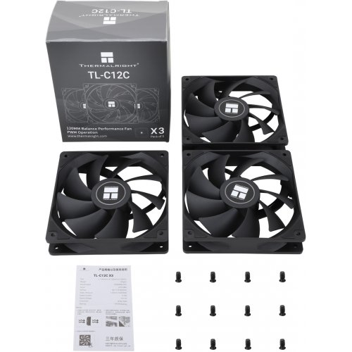 Набір кулерів для корпусу Thermalright TL-C12C 3 in 1 Black купити з перевіркою сумісності: огляд, характеристики, ціна у Києві, Львові, Вінниці, Хмельницькому, Івано-Франківську, Україні | інтернет-магазин TELEMART.UA фото