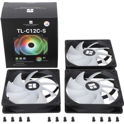 Купить Набор кулеров для корпуса Thermalright TL-C12C-S 3 in 1 Black с проверкой совместимости: обзор, характеристики, цена в Киеве, Днепре, Одессе, Харькове, Украине | интернет-магазин TELEMART.UA фото