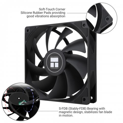 Набор кулеров для корпуса Thermalright TL-C12C 5 in 1 Black купити з перевіркою сумісності: огляд, характеристики, ціна у Києві, Львові, Вінниці, Хмельницькому, Івано-Франківську, Україні | інтернет-магазин TELEMART.UA фото