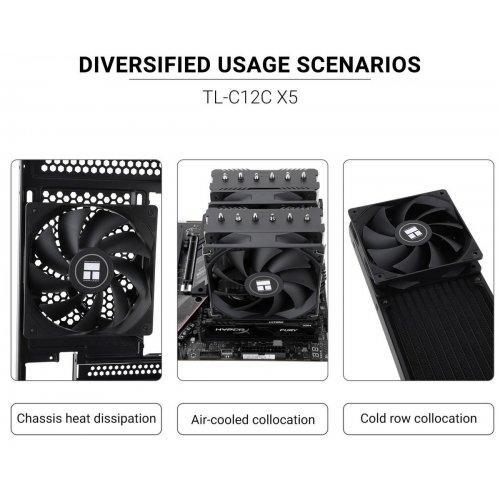 Набор кулеров для корпуса Thermalright TL-C12C 5 in 1 Black купити з перевіркою сумісності: огляд, характеристики, ціна у Києві, Львові, Вінниці, Хмельницькому, Івано-Франківську, Україні | інтернет-магазин TELEMART.UA фото