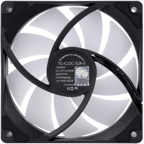 Кулер для корпуса Thermalright TL-C12C-X28-S Black купити з перевіркою сумісності: огляд, характеристики, ціна у Києві, Львові, Вінниці, Хмельницькому, Івано-Франківську, Україні | інтернет-магазин TELEMART.UA фото