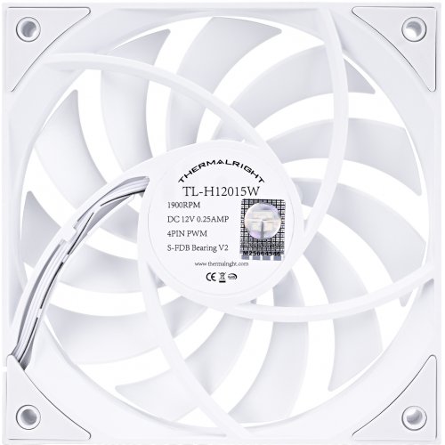 Кулер для корпуса Thermalright TL-H12015 White купити з перевіркою сумісності: огляд, характеристики, ціна у Києві, Львові, Вінниці, Хмельницькому, Івано-Франківську, Україні | інтернет-магазин TELEMART.UA фото