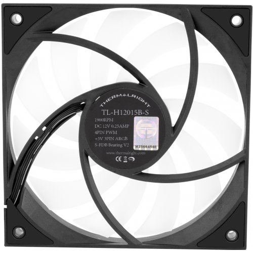Кулер для корпуса Thermalright TL-H12015-S Black купити з перевіркою сумісності: огляд, характеристики, ціна у Києві, Львові, Вінниці, Хмельницькому, Івано-Франківську, Україні | інтернет-магазин TELEMART.UA фото