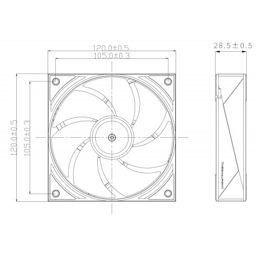 Кулер для корпуса Thermalright TL-H12-X28 White купити з перевіркою сумісності: огляд, характеристики, ціна у Києві, Львові, Вінниці, Хмельницькому, Івано-Франківську, Україні | інтернет-магазин TELEMART.UA фото