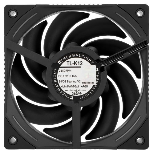 Купить Кулер для корпуса Thermalright TL-K12 Black с проверкой совместимости: обзор, характеристики, цена в Киеве, Днепре, Одессе, Харькове, Украине | интернет-магазин TELEMART.UA фото