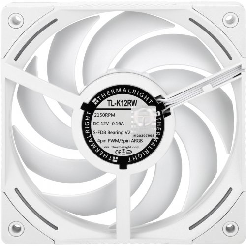 Кулер для корпуса Thermalright TL-K12R White купити з перевіркою сумісності: огляд, характеристики, ціна у Києві, Львові, Вінниці, Хмельницькому, Івано-Франківську, Україні | інтернет-магазин TELEMART.UA фото